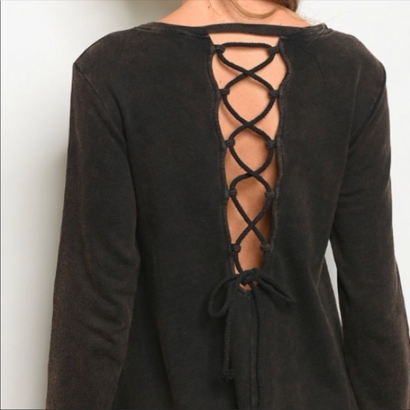 ๐โ๏ธLAST TWOโ๏ธBLACK LACE UP TUNIC/DRESS - Picture 3 of 5